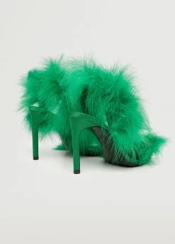 Heeled Feathered Sandals Green -Mango Shoes Sales unnamed file 1014
