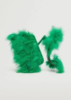 Heeled Feathered Sandals Green -Mango Shoes Sales unnamed file 1017