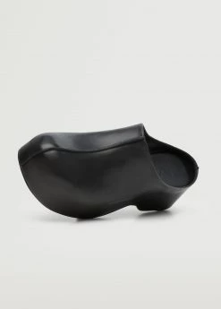 Leather Clog Black -Mango Shoes Sales unnamed file 1103