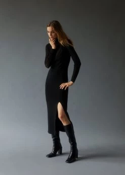 High Heel Leather Boot Black -Mango Shoes Sales unnamed file 1110