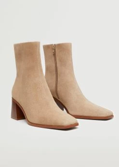 Heel Leather Ankle Boot Sand -Mango Shoes Sales unnamed file 1126