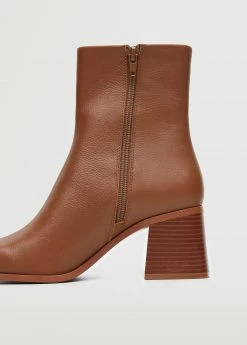 Heel Leather Ankle Boot Sand -Mango Shoes Sales unnamed file 1127