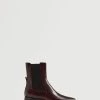 Leather Chelsea Ankle Boots Burgundy -Mango Shoes Sales unnamed file 1141