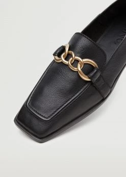Leather Loafers With Chain Black -Mango Shoes Sales unnamed file 1157