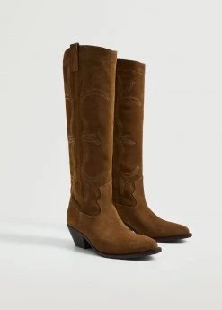 Cowboy Leather Boots Black -Mango Shoes Sales unnamed file 1170