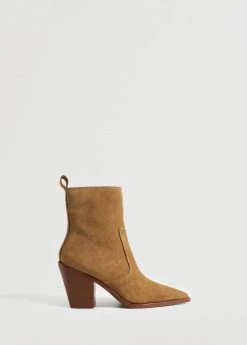Heel Leather Ankle Boot Medium Brown -Mango Shoes Sales unnamed file 1191