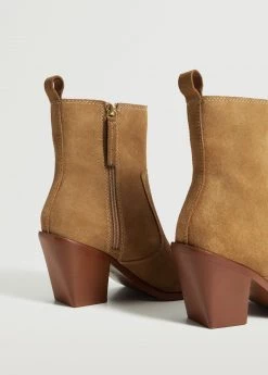 Heel Leather Ankle Boot Medium Brown -Mango Shoes Sales unnamed file 1193