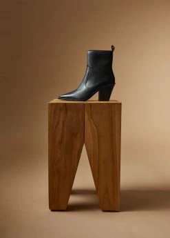 Heel Leather Ankle Boot Medium Brown -Mango Shoes Sales unnamed file 1195