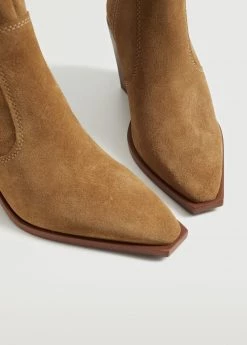 Heel Leather Ankle Boot Medium Brown -Mango Shoes Sales unnamed file 1196