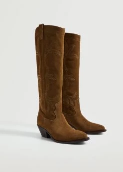 Cowboy Leather Boots Brown -Mango Shoes Sales unnamed file 1218