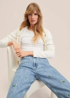 Mango Floral Embroidery Jeans Medium Blue -Mango Shoes Sales unnamed file 1239