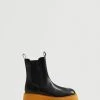 Contrast-sole Ankle Boots Black