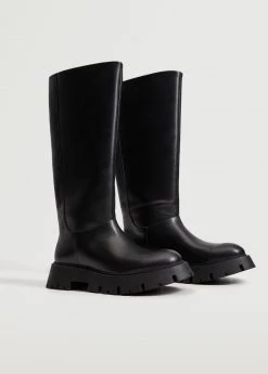 High Boots With Track Sole Black -Mango Shoes Sales unnamed file 1254