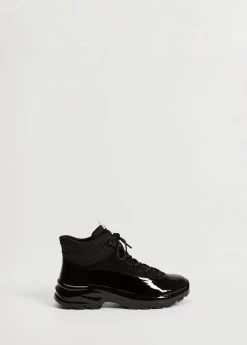 High-cut Trainers With Laces Black