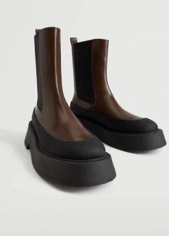 Contrast-sole Ankle Boots Burgundy -Mango Shoes Sales unnamed file 1316