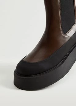 Contrast-sole Ankle Boots Burgundy -Mango Shoes Sales unnamed file 1317