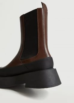 Contrast-sole Ankle Boots Burgundy -Mango Shoes Sales unnamed file 1318