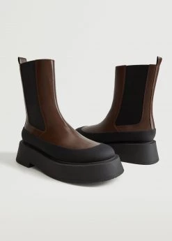 Contrast-sole Ankle Boots Burgundy -Mango Shoes Sales unnamed file 1320