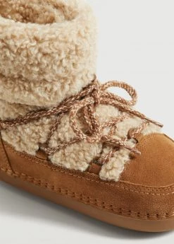 Shearling-lined Ankle Boots Tobacco Brown -Mango Shoes Sales unnamed file 1343