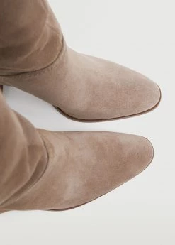 High Heel Leather Boot Light/pastel Grey -Mango Shoes Sales unnamed file 1356