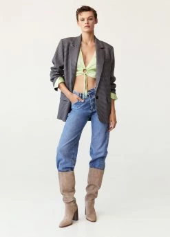 High Heel Leather Boot Light/pastel Grey -Mango Shoes Sales unnamed file 1359