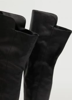 High Heel Leather Boot Black -Mango Shoes Sales unnamed file 1365