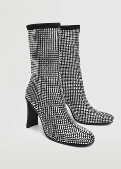 Shiny Heeled Boots Brown -Mango Shoes Sales unnamed file 1370