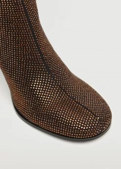 Shiny Heeled Boots Brown -Mango Shoes Sales unnamed file 1378