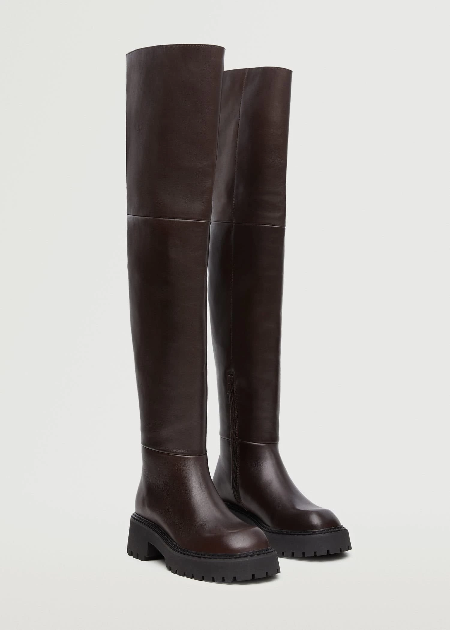 Leather Boots With Track Sole Chocolate 5 Leather Boots With Track Sole Chocolate - Image 3