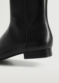 Leather Pointed Ankle Boots Black -Mango Shoes Sales unnamed file 1400