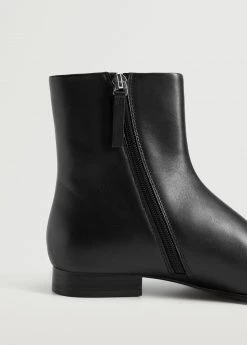 Leather Pointed Ankle Boots Black -Mango Shoes Sales unnamed file 1401