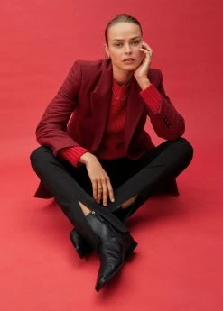 Leather Pointed Ankle Boots Black -Mango Shoes Sales unnamed file 1403