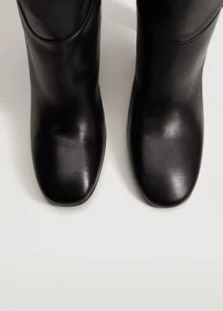 Leather Boots With Tall Leg Black -Mango Shoes Sales unnamed file 1410