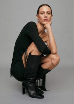 Leather Boots With Tall Leg Black -Mango Shoes Sales unnamed file 1411