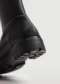 Serrated Sole Leather Ankle Boot Black -Mango Shoes Sales unnamed file 1487