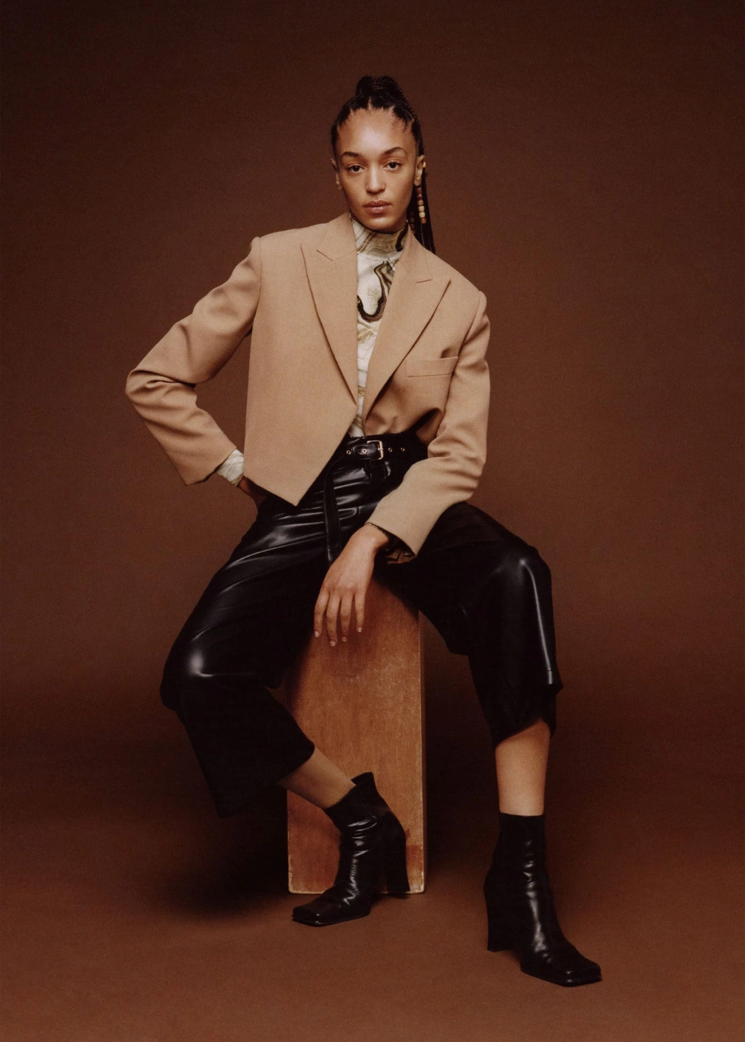 Squared Toe Leather Ankle Boots Black 8 Squared Toe Leather Ankle Boots Black - Image 6