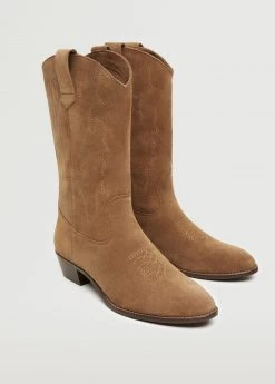 Mango Teen Cowboy Leather Boots Sand -Mango Shoes Sales unnamed file 1576