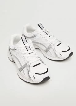 Mango Teen Lace-up Mixed Sneakers White