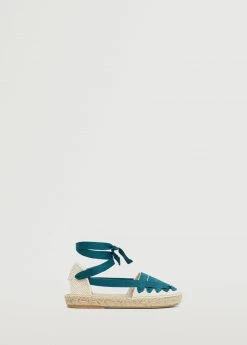 Mango Kids Lace-up Linen Espadrilles Pastel Green -Mango Shoes Sales unnamed file 1696