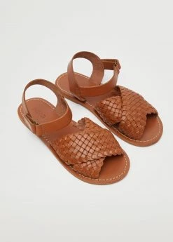 Mango Kids Leather Braided Sandals