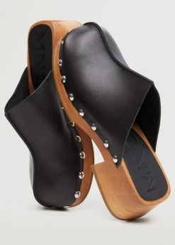 Studded Leather Clog Black -Mango Shoes Sales unnamed file 176