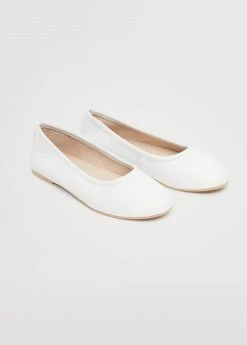Mango Kids Leather Ballerina White