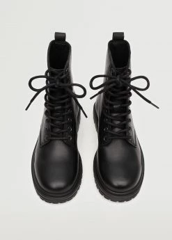 Mango Kids Lace-up Boots Black