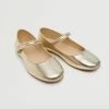 Mango Kids Metallic Finish Ballerinas Gold