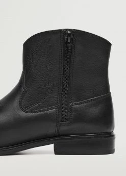 Mango Kids Leather Cowboy Ankle Boots Black -Mango Shoes Sales unnamed file 1872