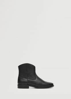 Mango Kids Leather Cowboy Ankle Boots Black -Mango Shoes Sales unnamed file 1873