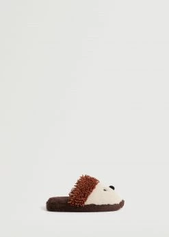 Mango Kids Hedgehog Plush Slippers Brown -Mango Shoes Sales unnamed file 1888