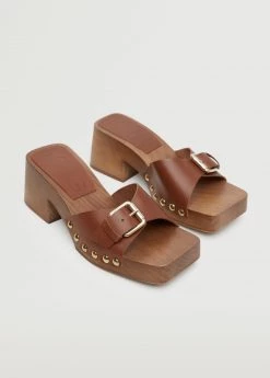 Studded Leather Sandals Brown -Mango Shoes Sales unnamed file 22