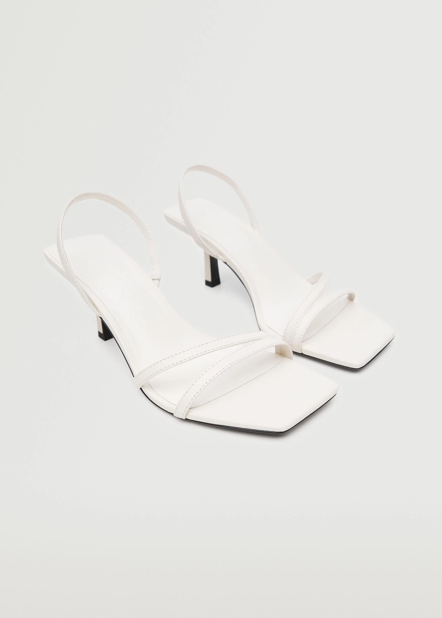 Heel Leather Sandals White 5 Heel Leather Sandals White - Image 3