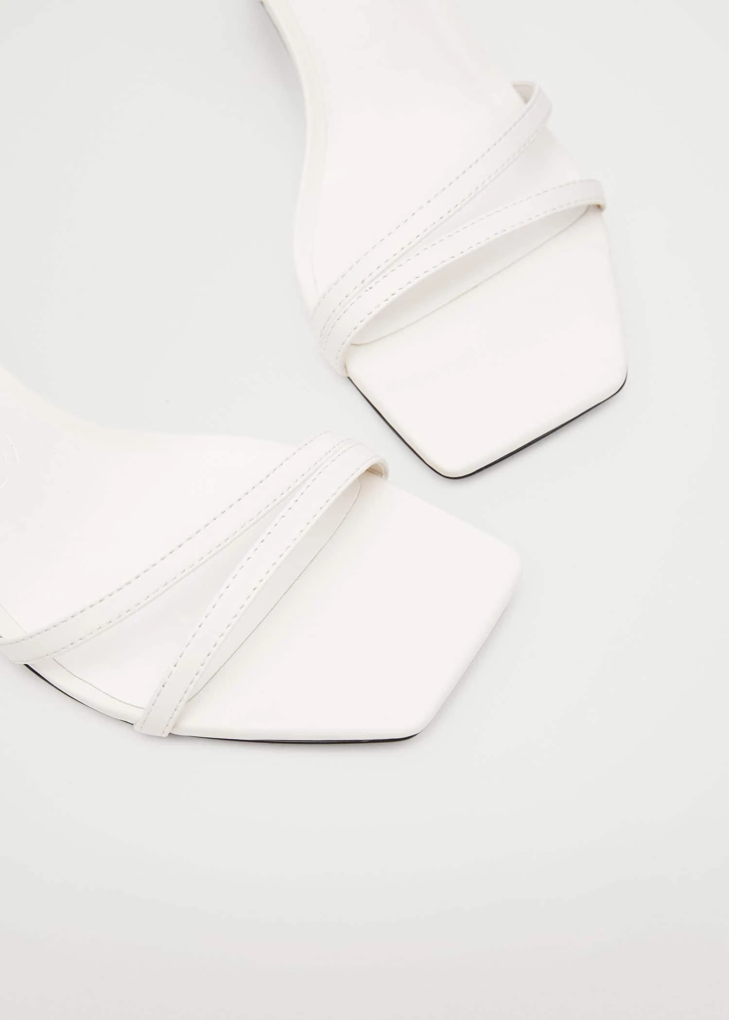Heel Leather Sandals White 6 Heel Leather Sandals White - Image 4